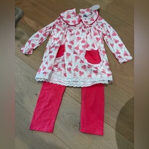 Kids Heart Print Matching Set